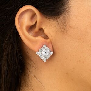 Elegant Silver Crystal Earrings